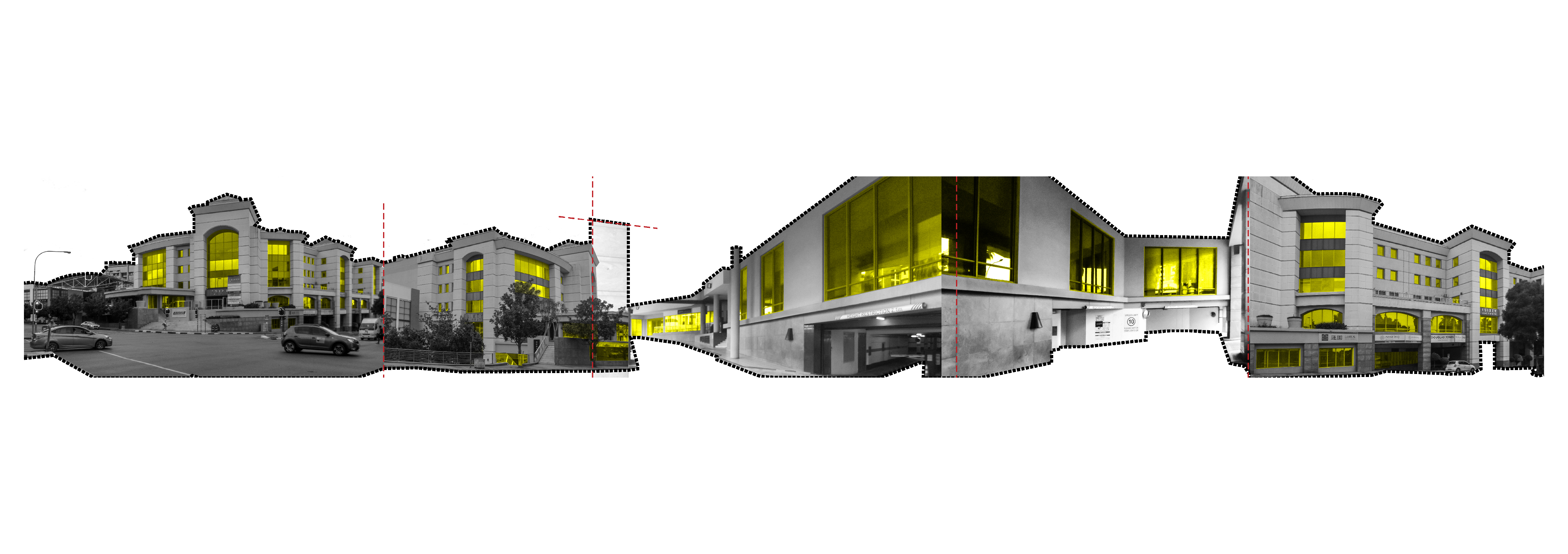 Existing: Glazing Analysis Montage. Mojapelo, N, Unit 17. 2022