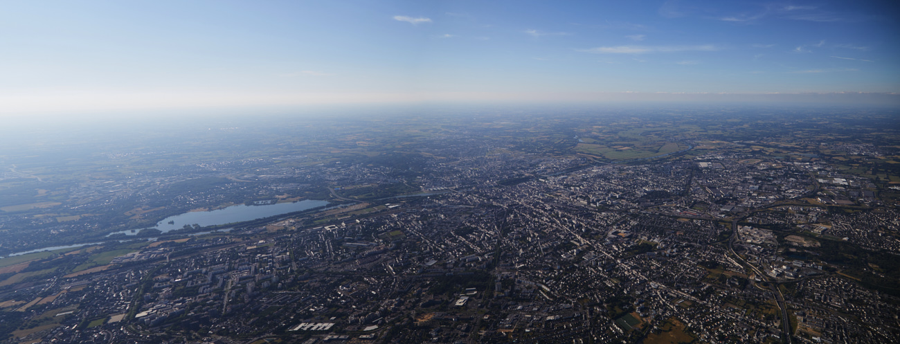 City of Angers seen from 1300m altitude