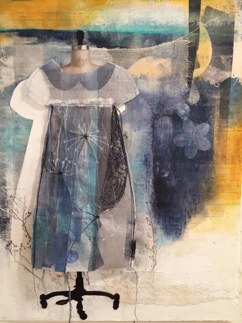 Starry Dress 2017  Mixed media on board 18" x 24"