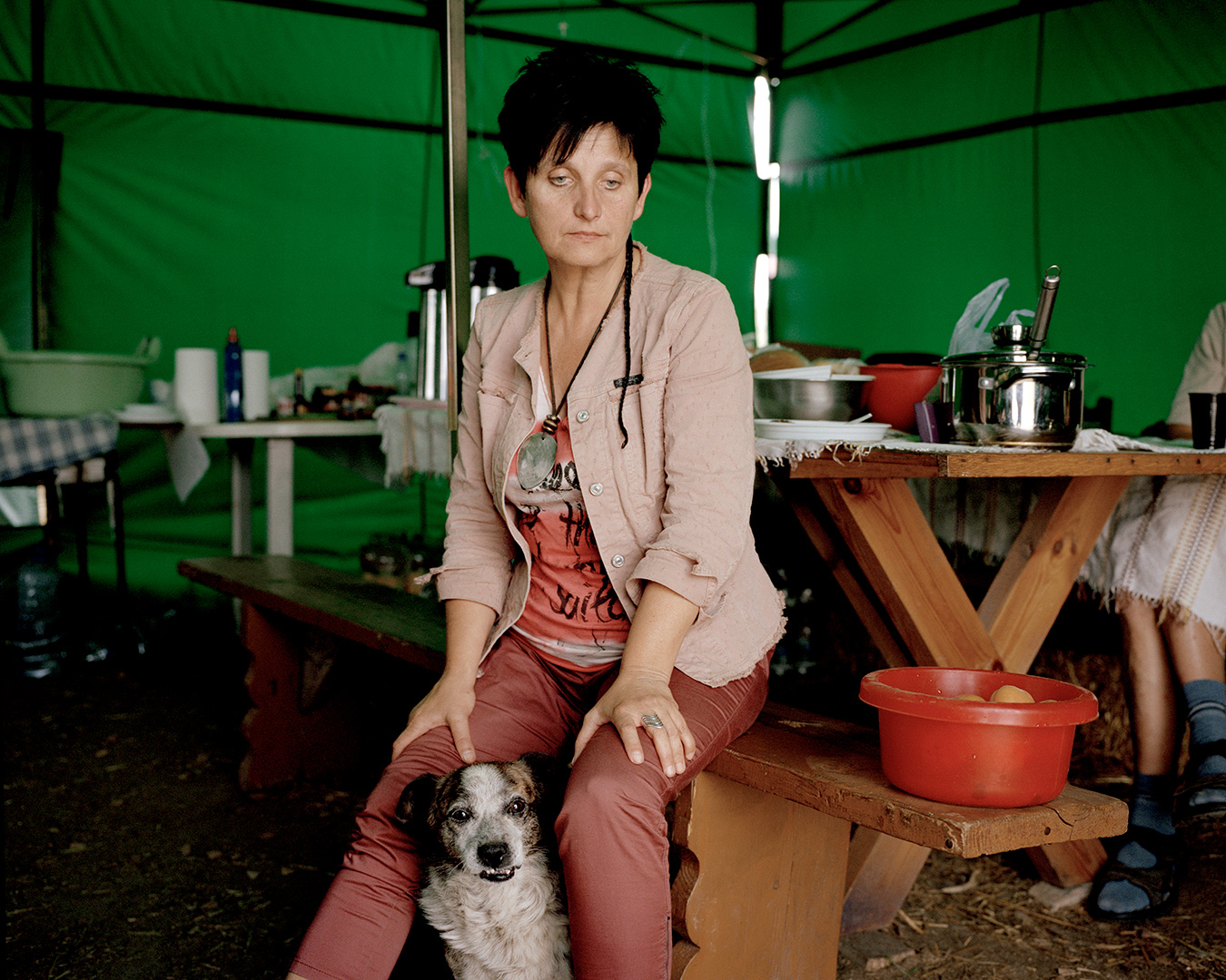 Zurawlow, Poland. Inside the Occupy Chevron tent. Barbara Siegienczuk was one of the leading protester of the Zurawlow movement