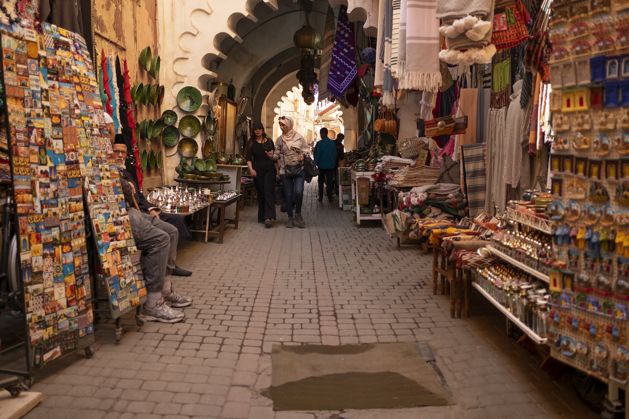 Deep shade and flashy colors of a souk.