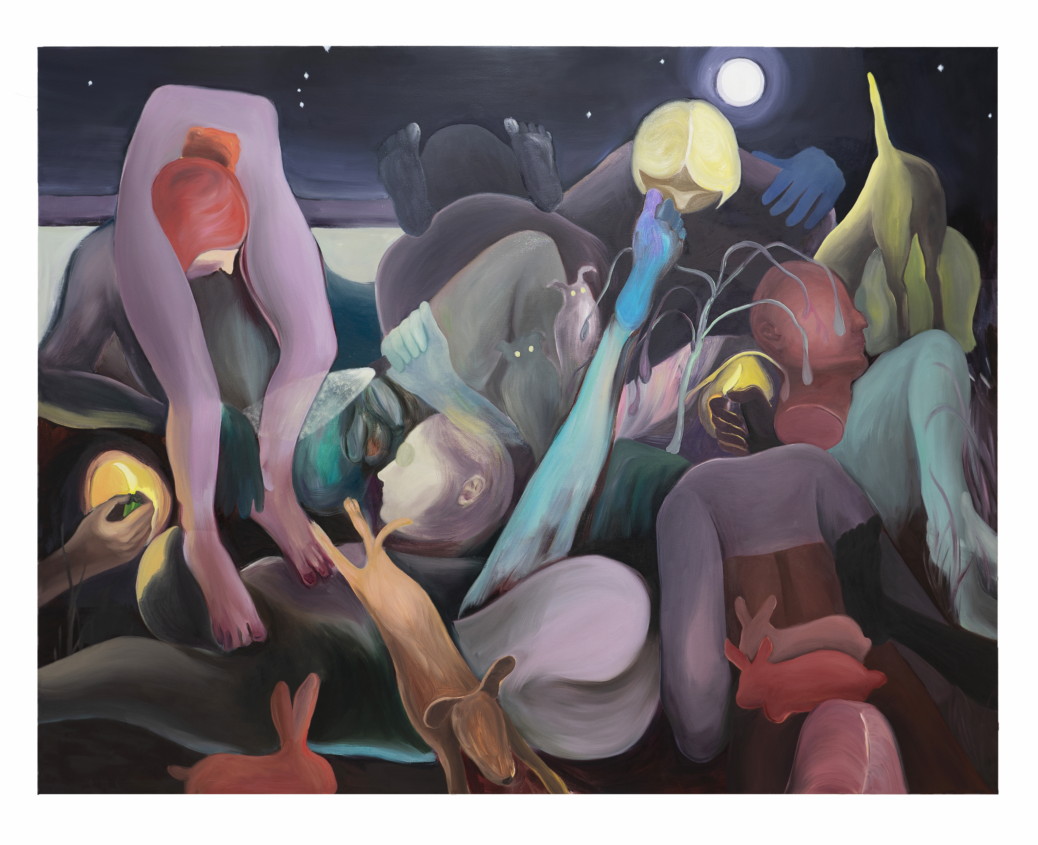 Night Ramble I, 2023, oil on canvas, 54 × 70 IN