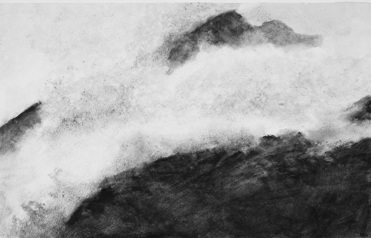 Massif, brumes (IV)gouache sur papier32,5 x 50 cm, 2021