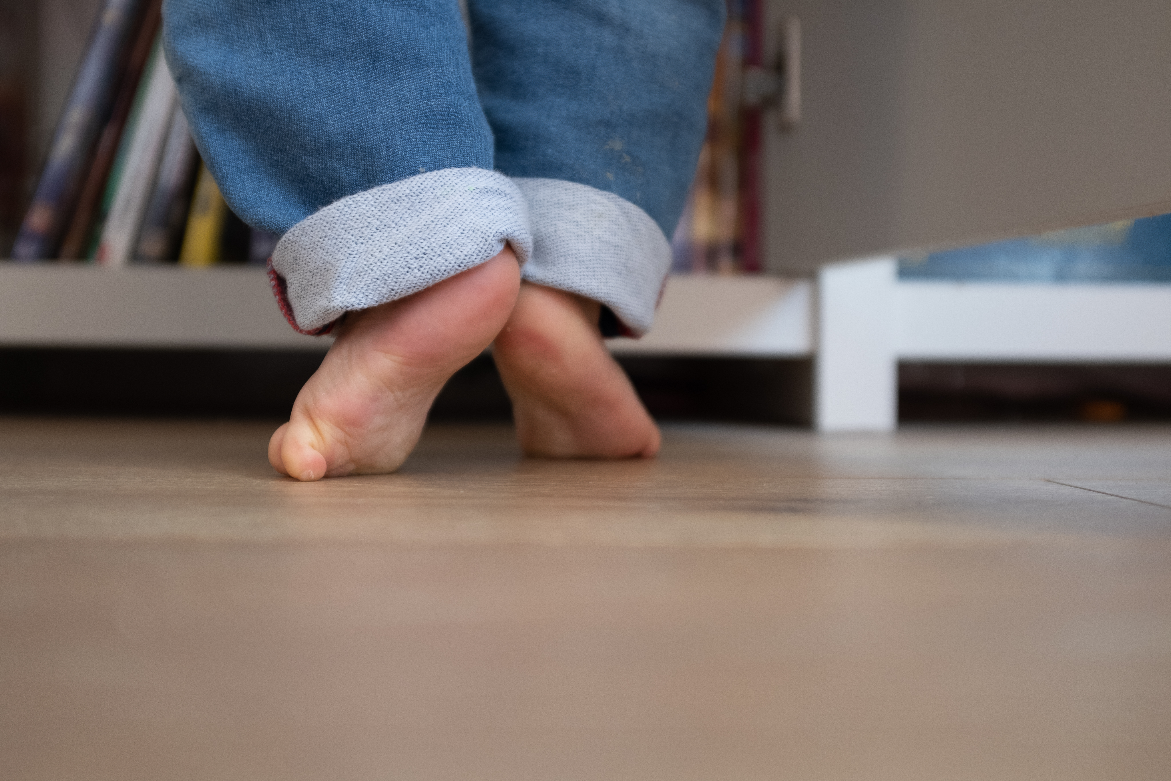 My nephew reaching up for something. He learned to walk during the lockdown.