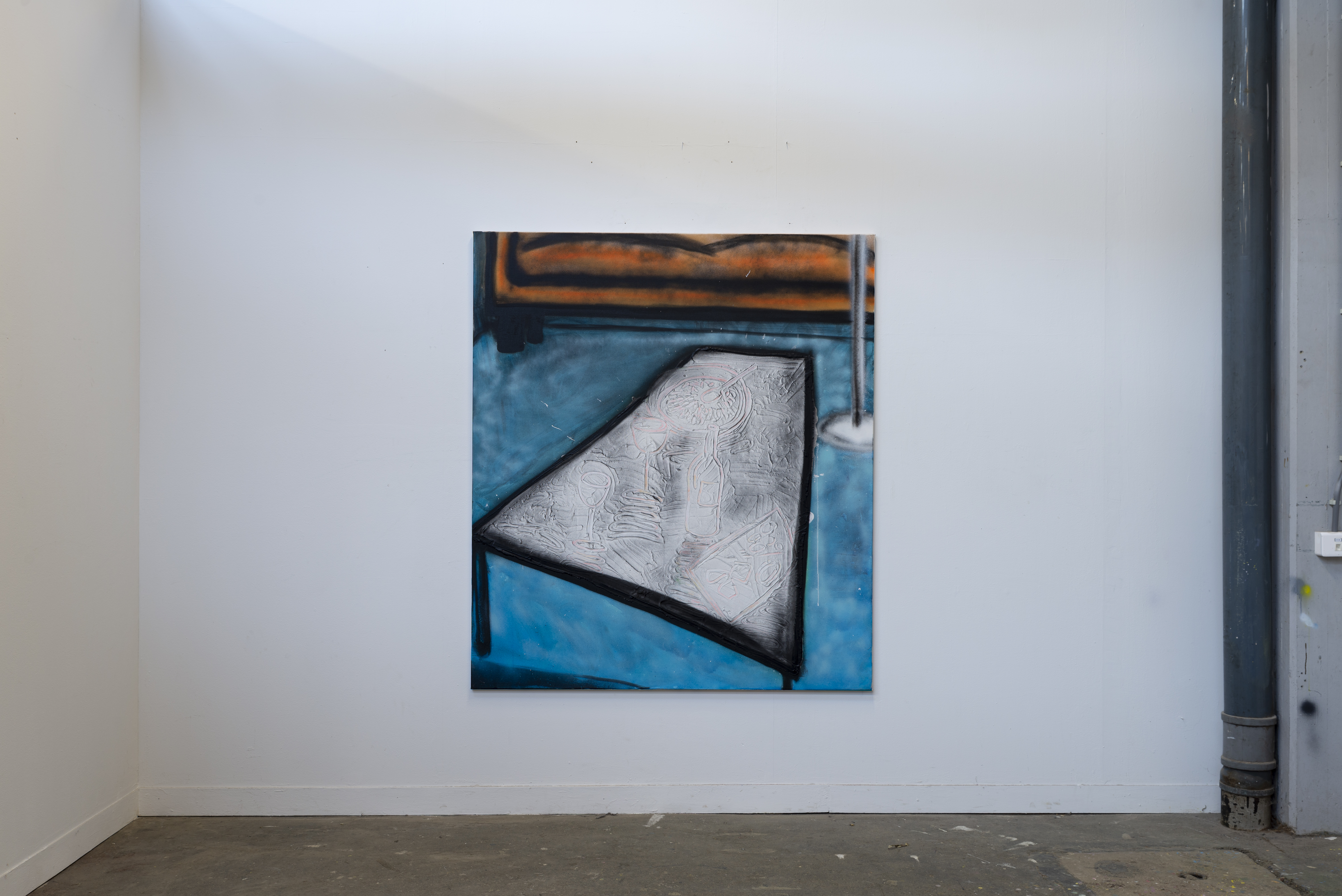 Thanks that you invited me for Christmas dinner // 165cm x 145cm // plaster, acrylic and spray paint // 2022