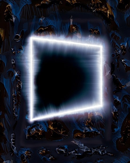 Terminal Lucidity2018Light drawing and tampered negative, chromogenic print, 40 x 32 inches