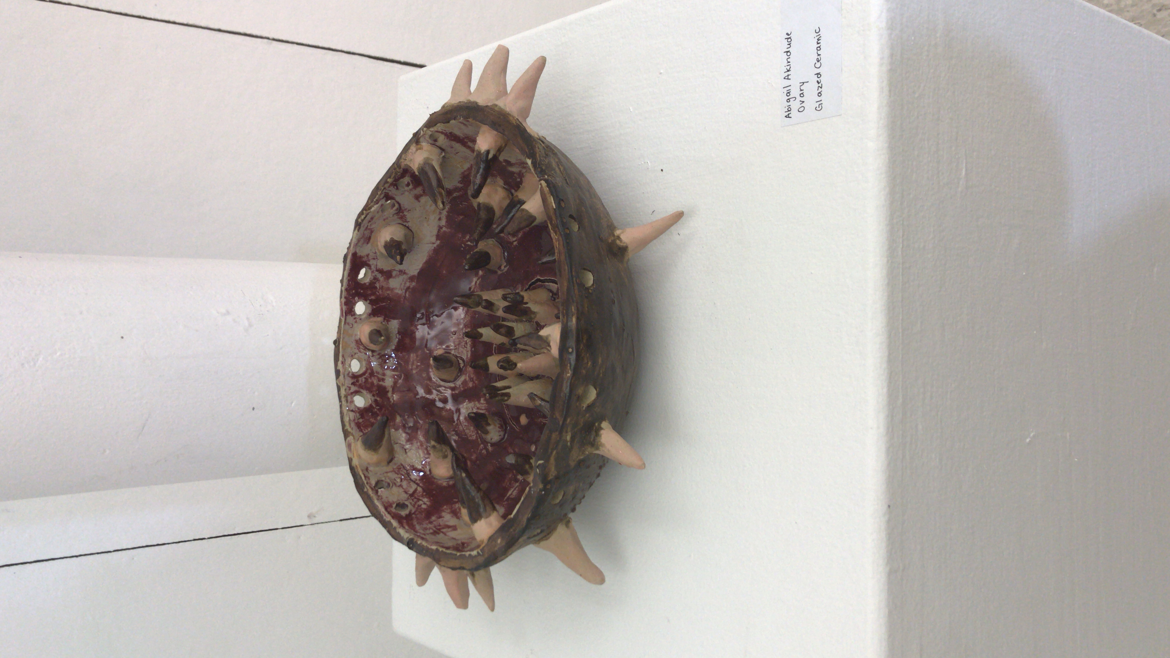 Ovary (Halved), Glazed Ceramic Sculpture