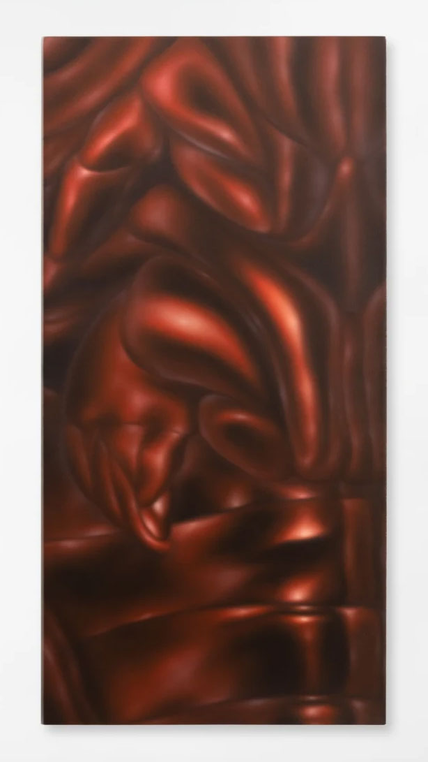 They're just going in circles.... (2024), oil on canvas, 20x40"