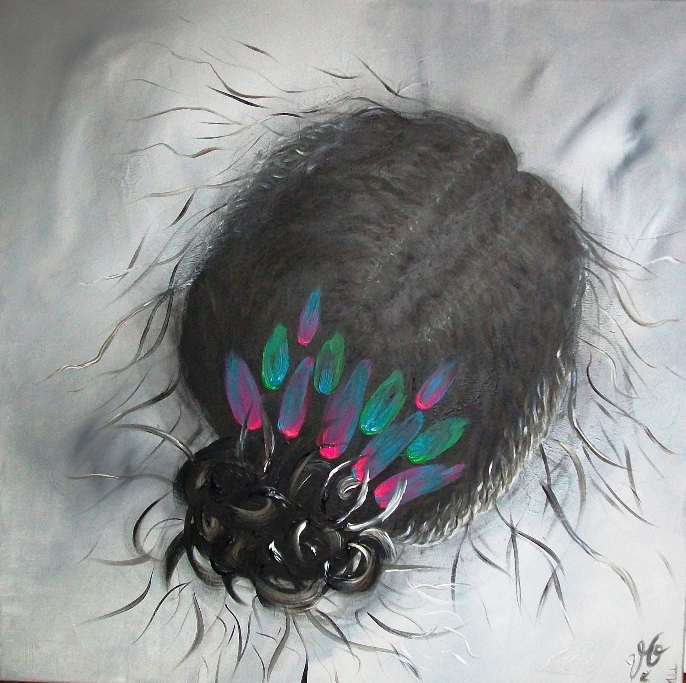  "Un vent léger" (90x90) Acrylique sur toile 