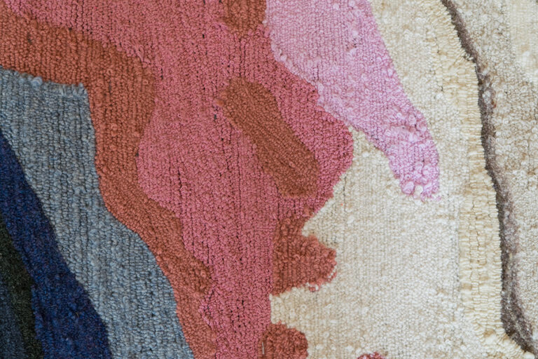 Close up shot of the wool rug.