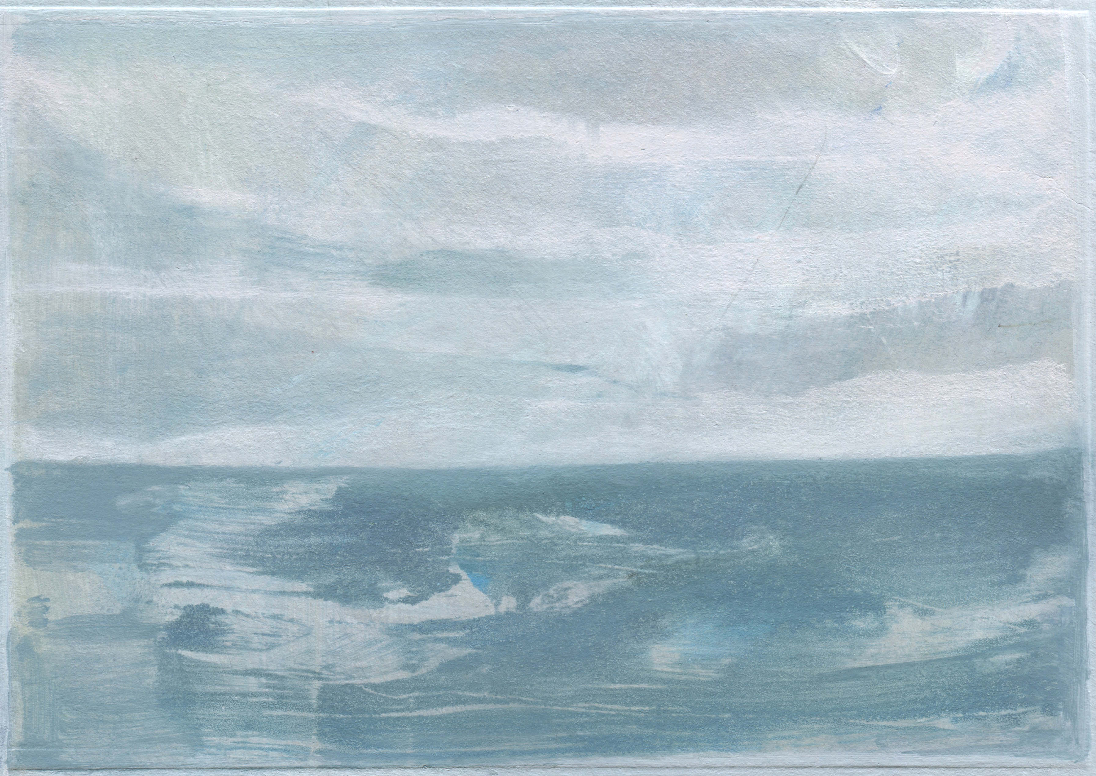 sea (1), acrylic on paper, 10.5 x 15 cm