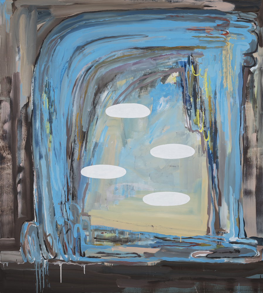 지구평면설 The Flat Earthers I, 2019, oil on jute, 200x180cm