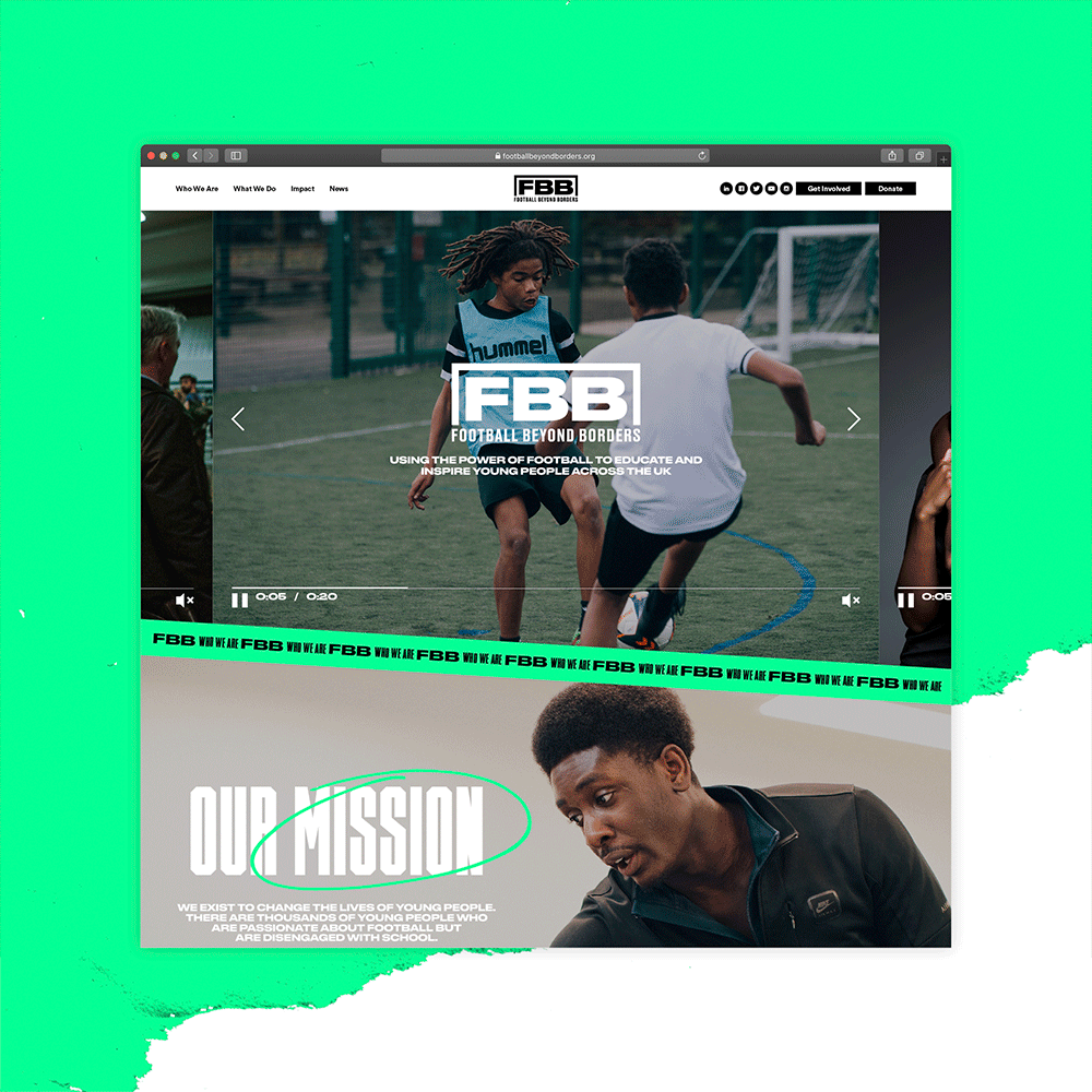 FBB: Football Beyond Borders - Web Design