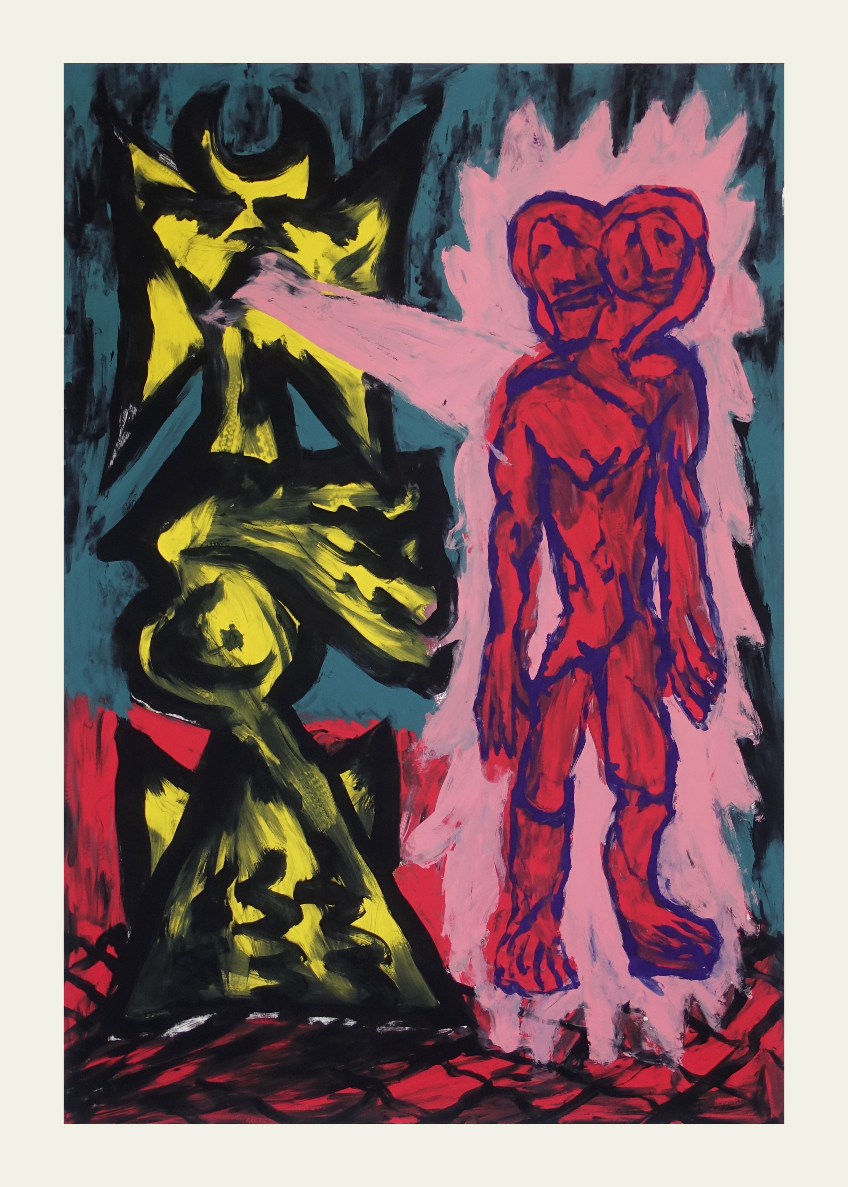 Albertus Magnus, a Germanserigraphic monotype on paper, 140x100cm, 2024