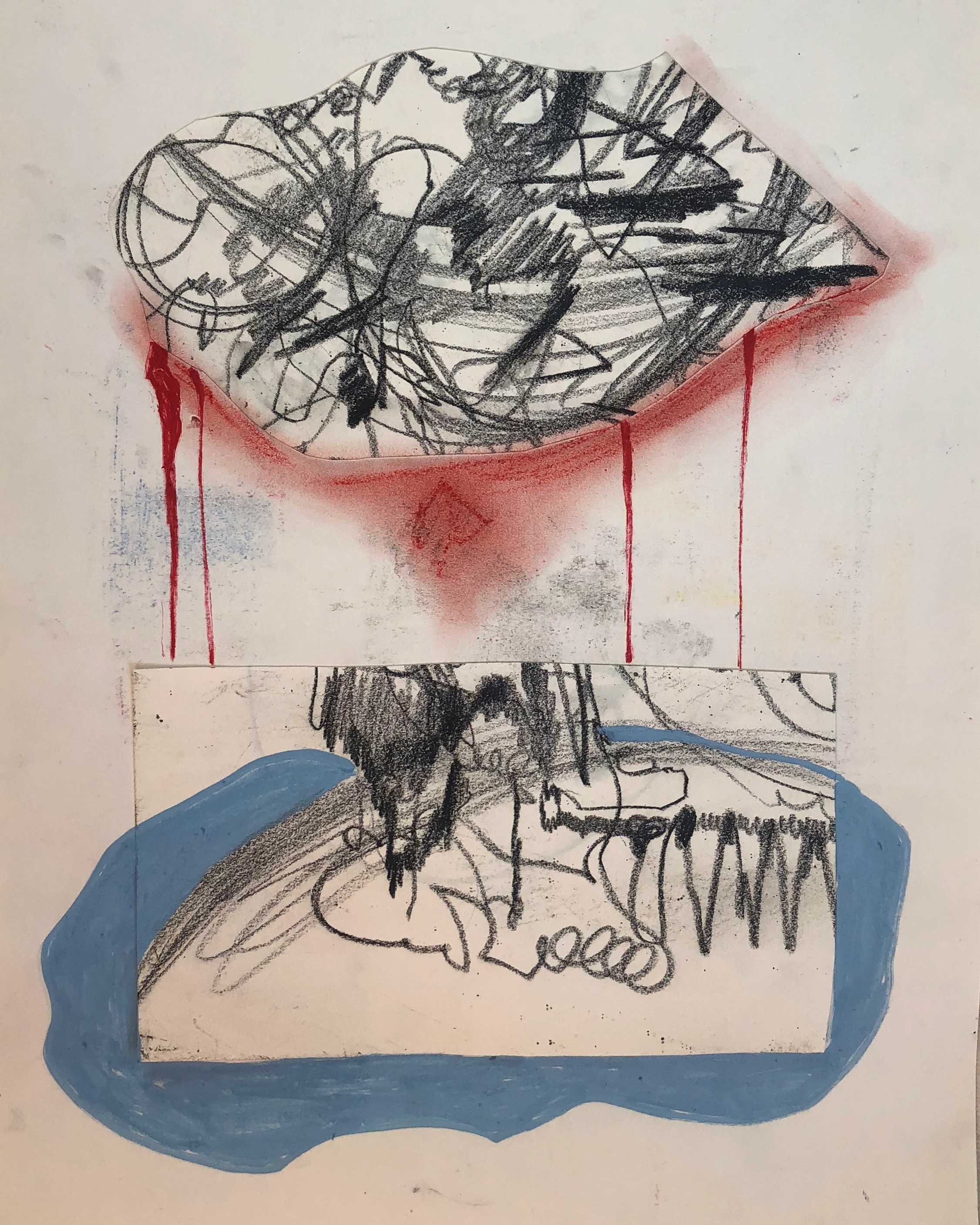  My sister & I, 29x42cm, Charcoal on paper, 2020