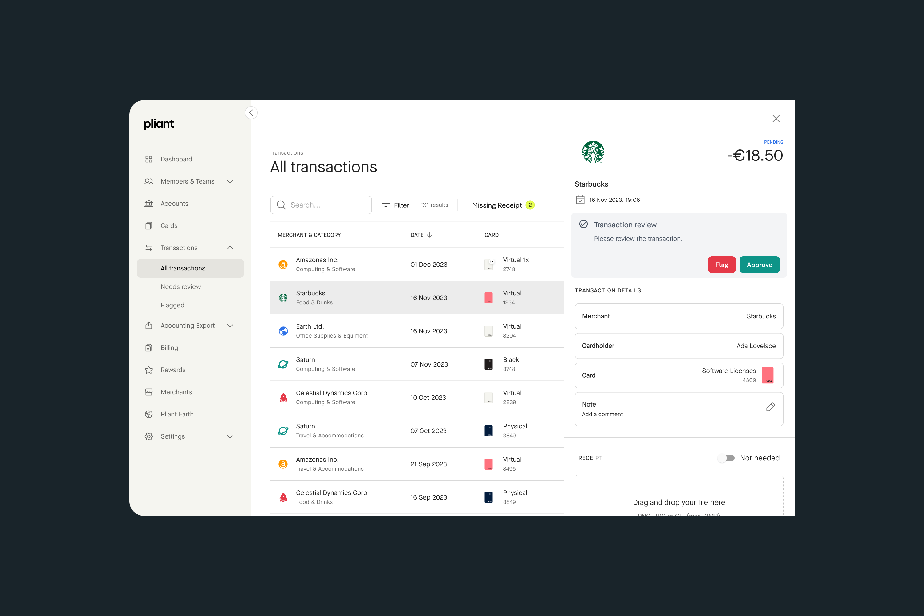 2. Click on flag