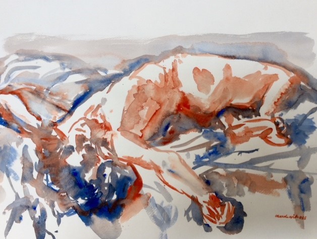 Uitgestrekt 2015 - watercolor 35x45cm