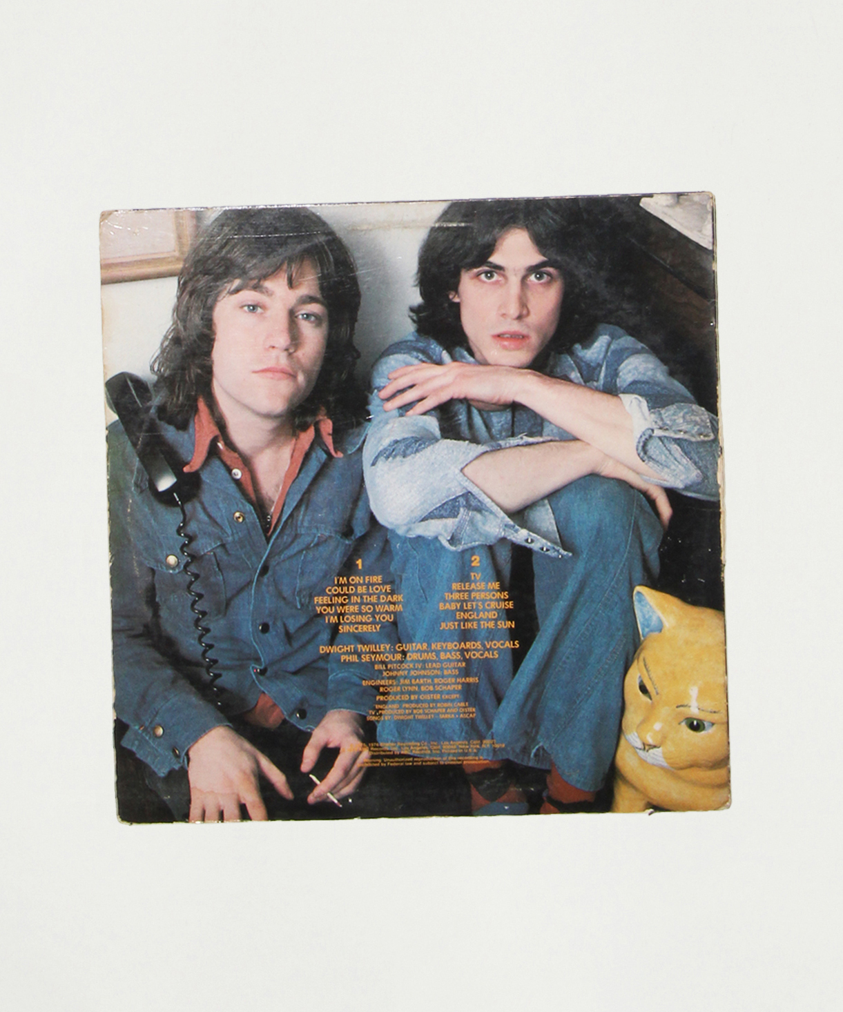 Sincerely by Dwight Twilley Band vinyl back cover