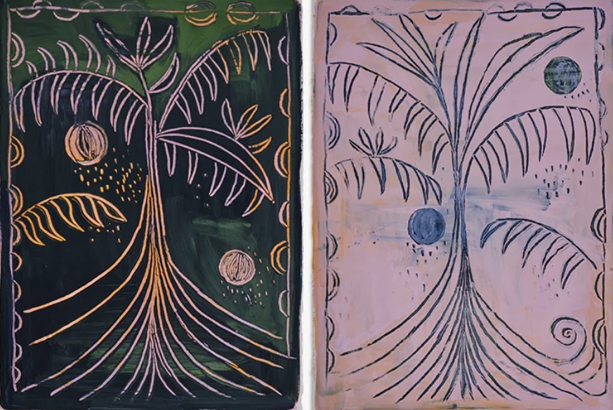 Midnight Violet, 2024. Acrylic on Arches paper. 30 x 45"