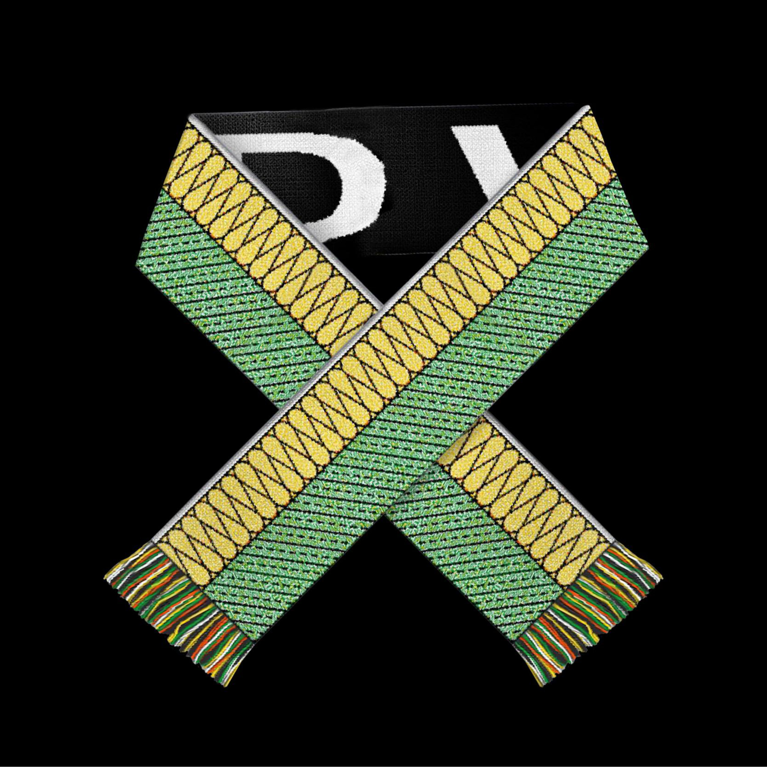 WDVS SCARF, Garment, 5-coloured two-ply knit, incl. fringes approx. 215x17cm, Munich / DE, 2019