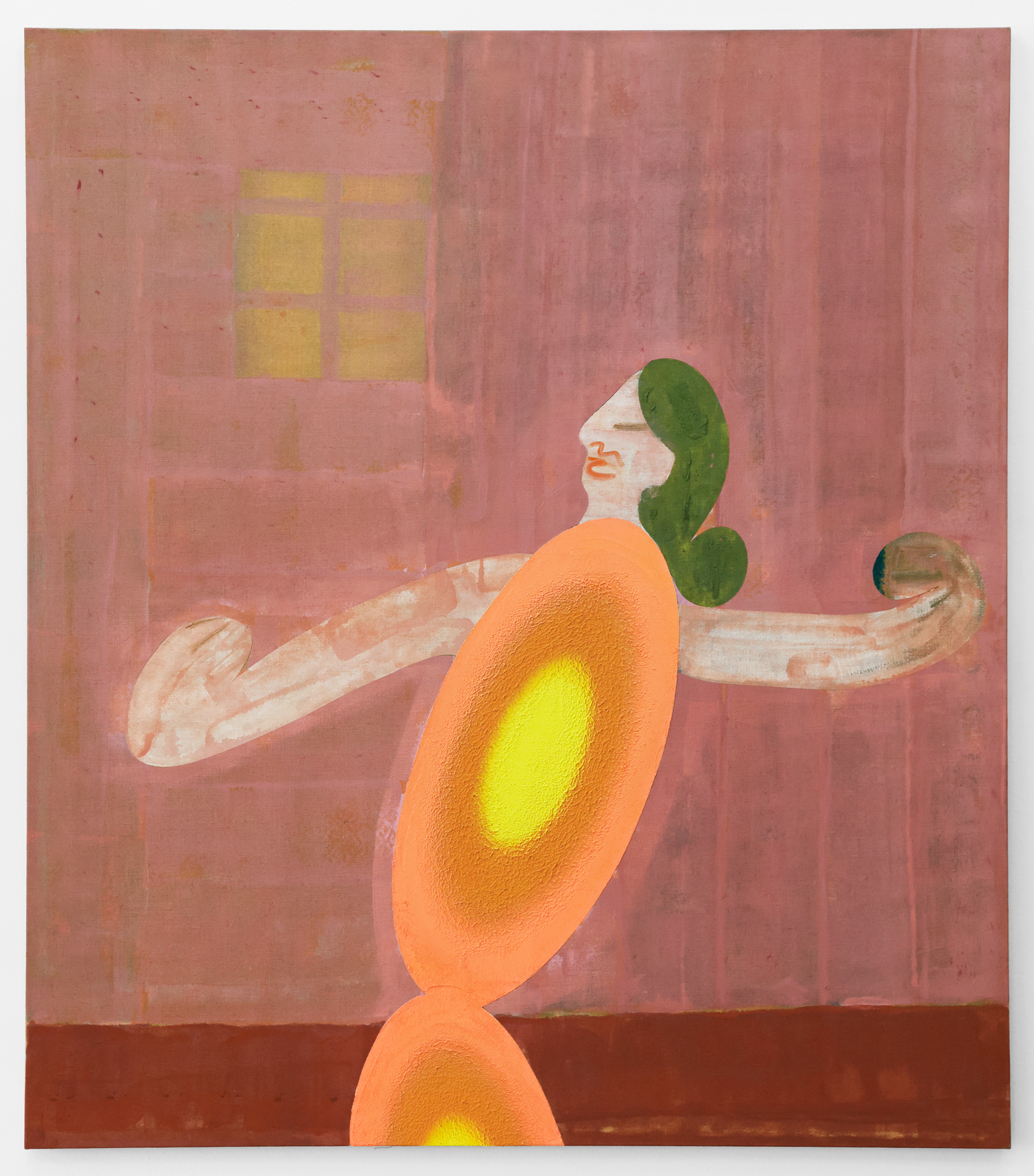 Pink Rain Dance, 2023 Acrylic, resin, aquarellable pencil and sawdust on linen 170 x 150 cm