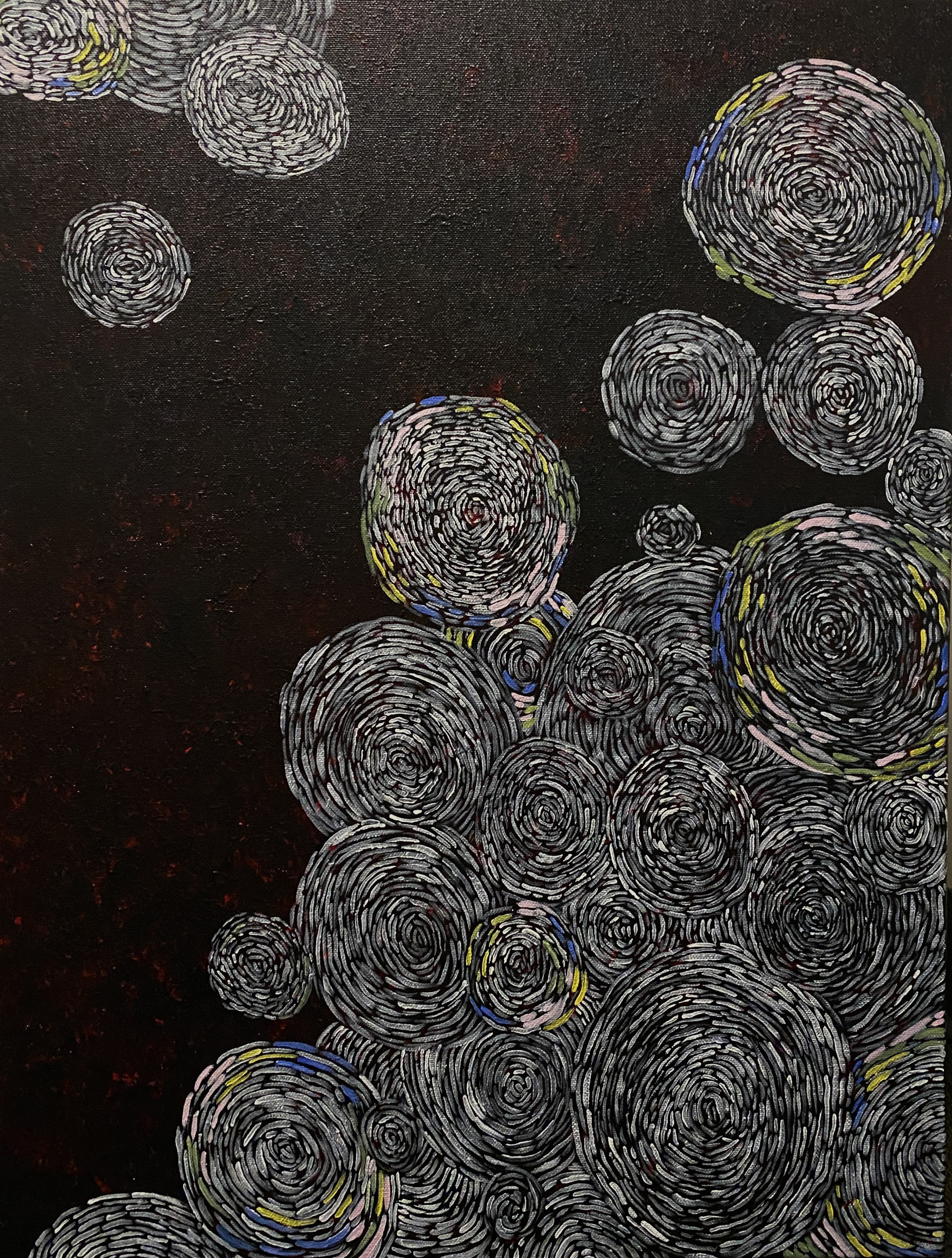 Blowing Bubbles, Acrylic on Canvas, 18x24, 2022