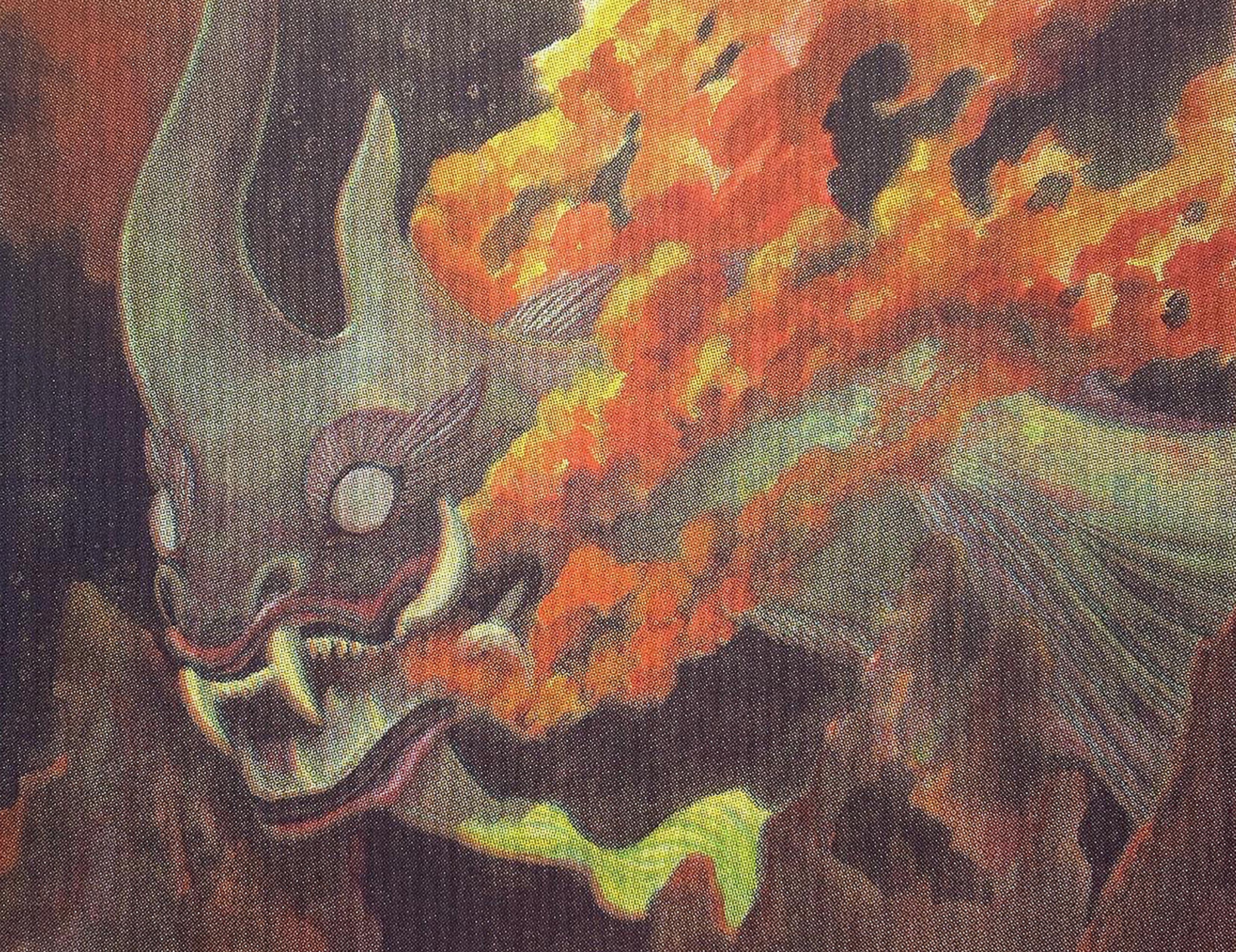 "Deepsea Naga." Risograph print on paper.  9 in x 12 in.  2022.