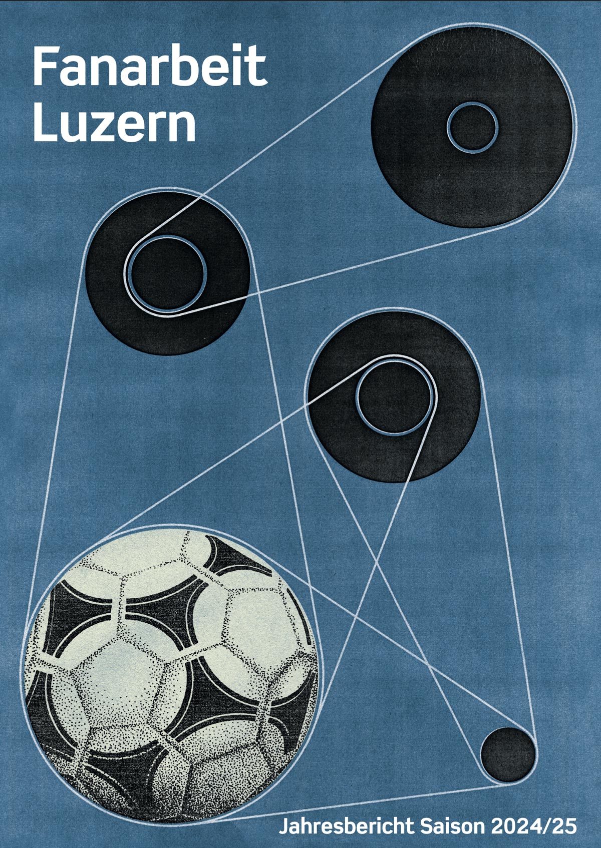 Cover Artwork for the annual Report of &laquo;Fanarbeit Luzern&raquo;, 2025