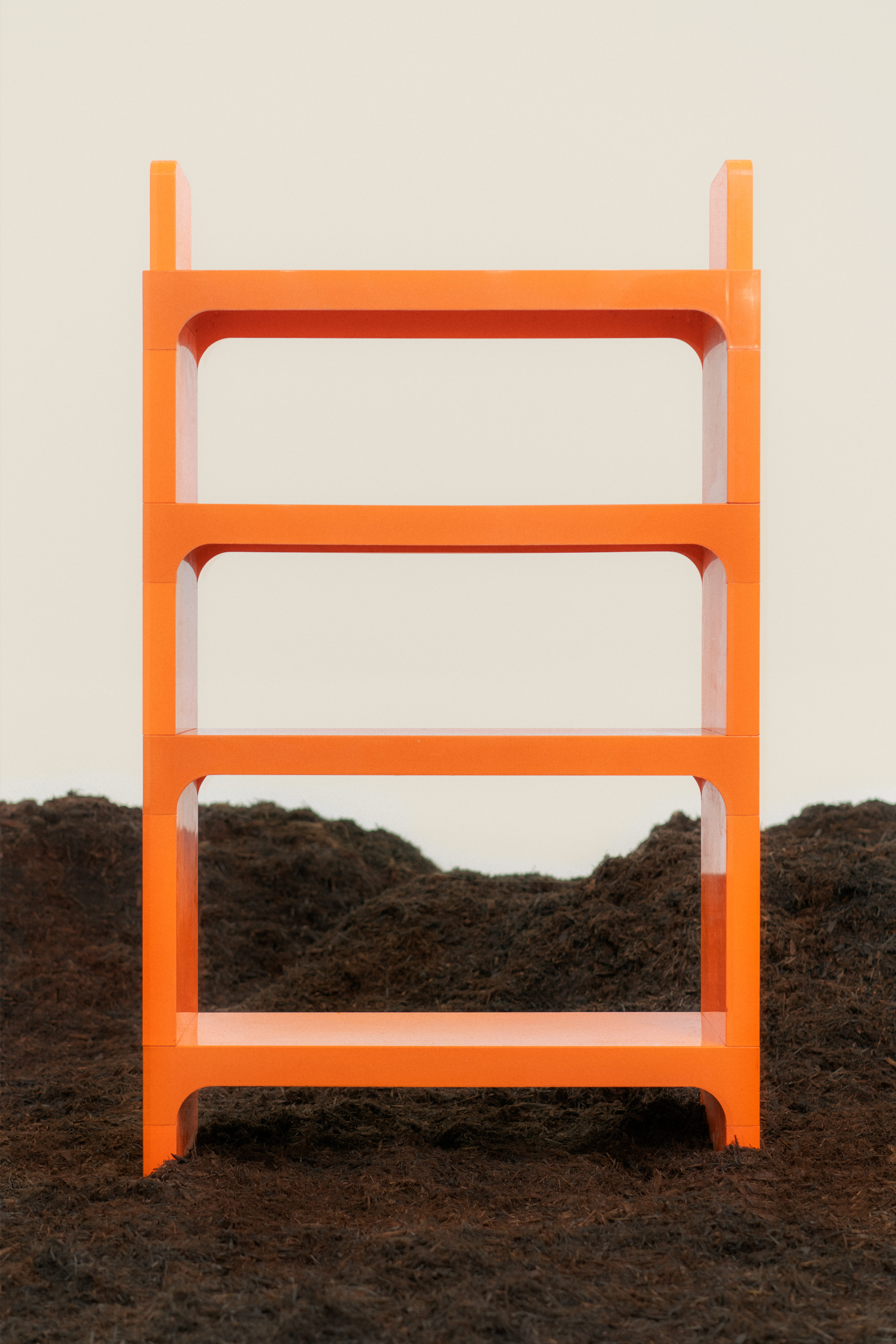 SWEETERFAT KARTELL OLAF VON BOHR STACKING SHELF ORANGE, 70S SPACE AGE PLASTIC DESIGN