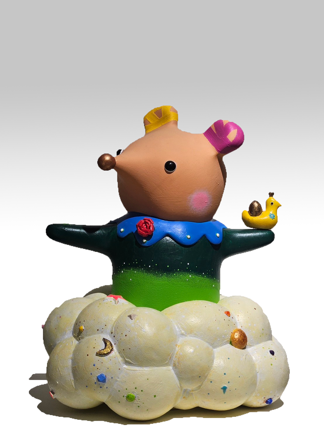 雲朵上的許願池 Wishing pool on the clouds. Acrylic paint.Resin, Cm 43 X 35 X 38 , 2022 - 2023