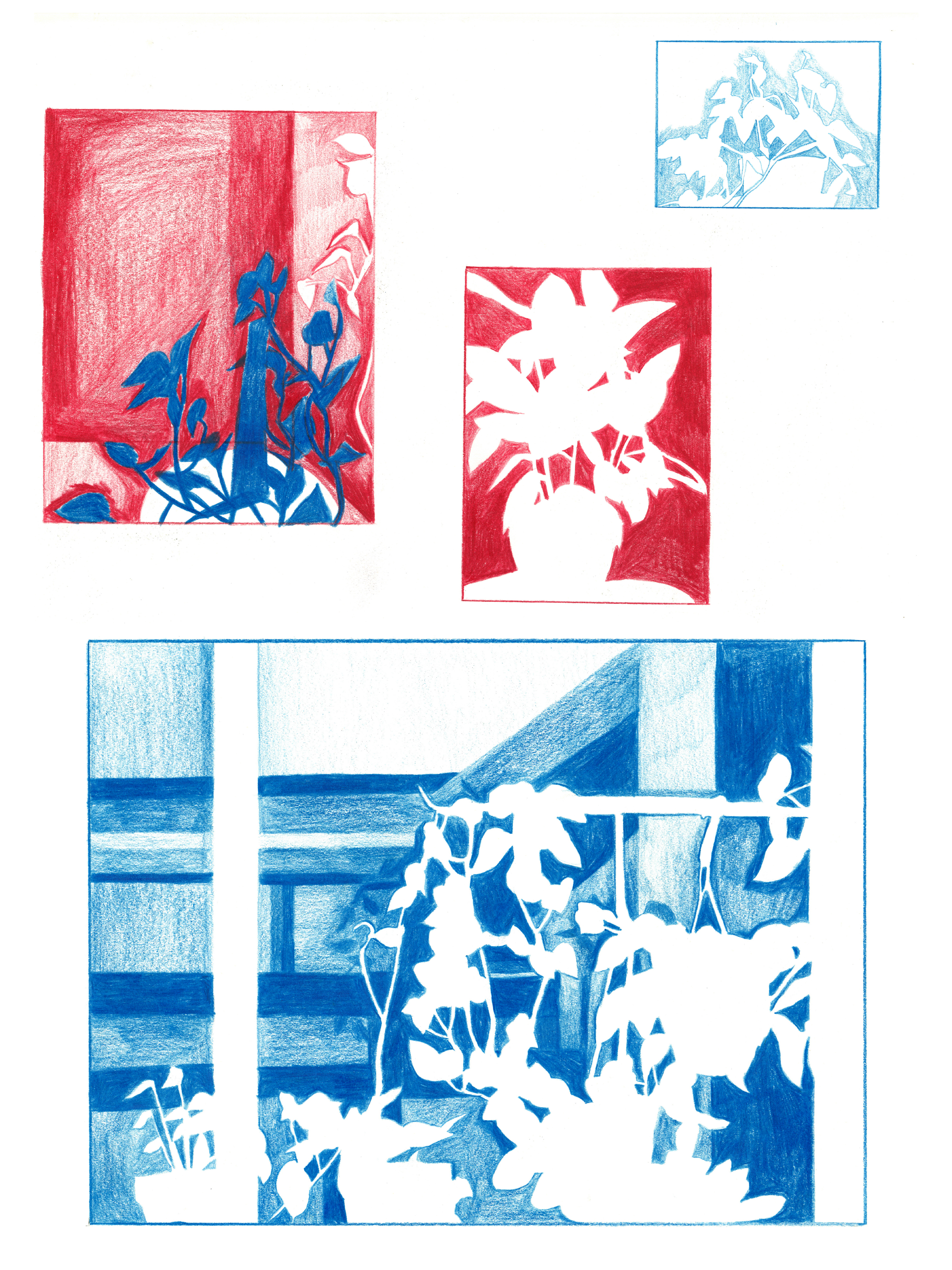 negative spaces, colored pencil on paper, 18" x 24" (2017)