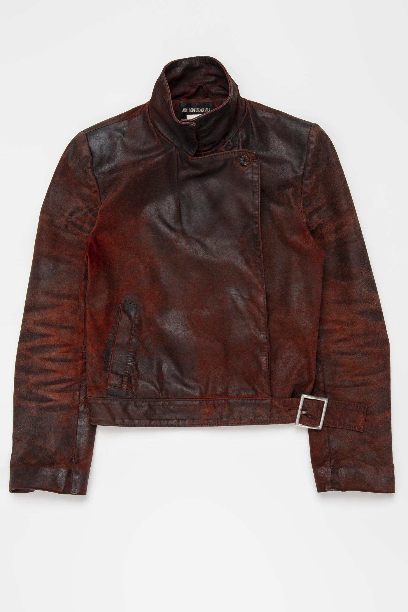 ANN DEMEULEMEESTER TREATED LEATHER JACKET A W 2001 ninetwofive