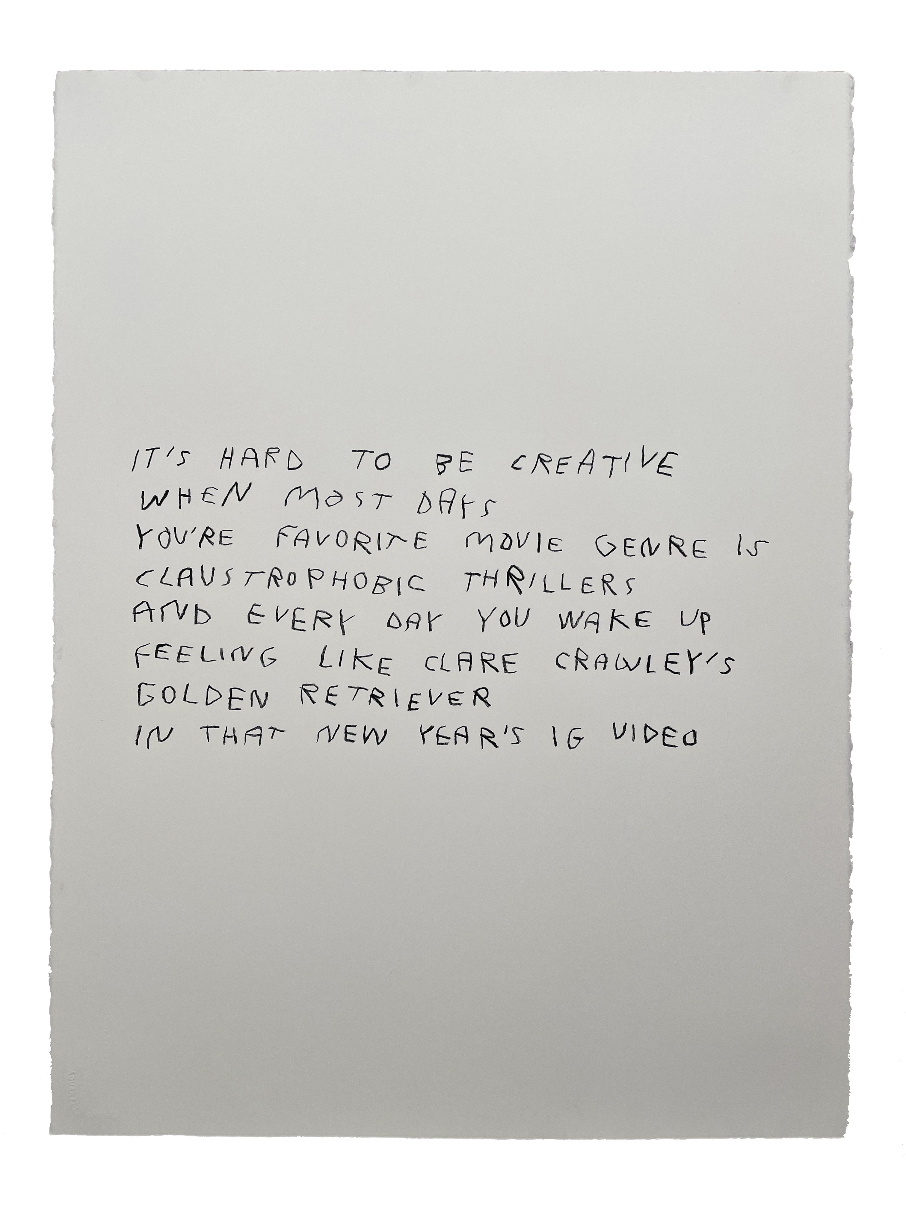 California dreaming on a pandemic day, 2. 2021Permanent wax pastel on Arches Rives 280g paper56x76cm