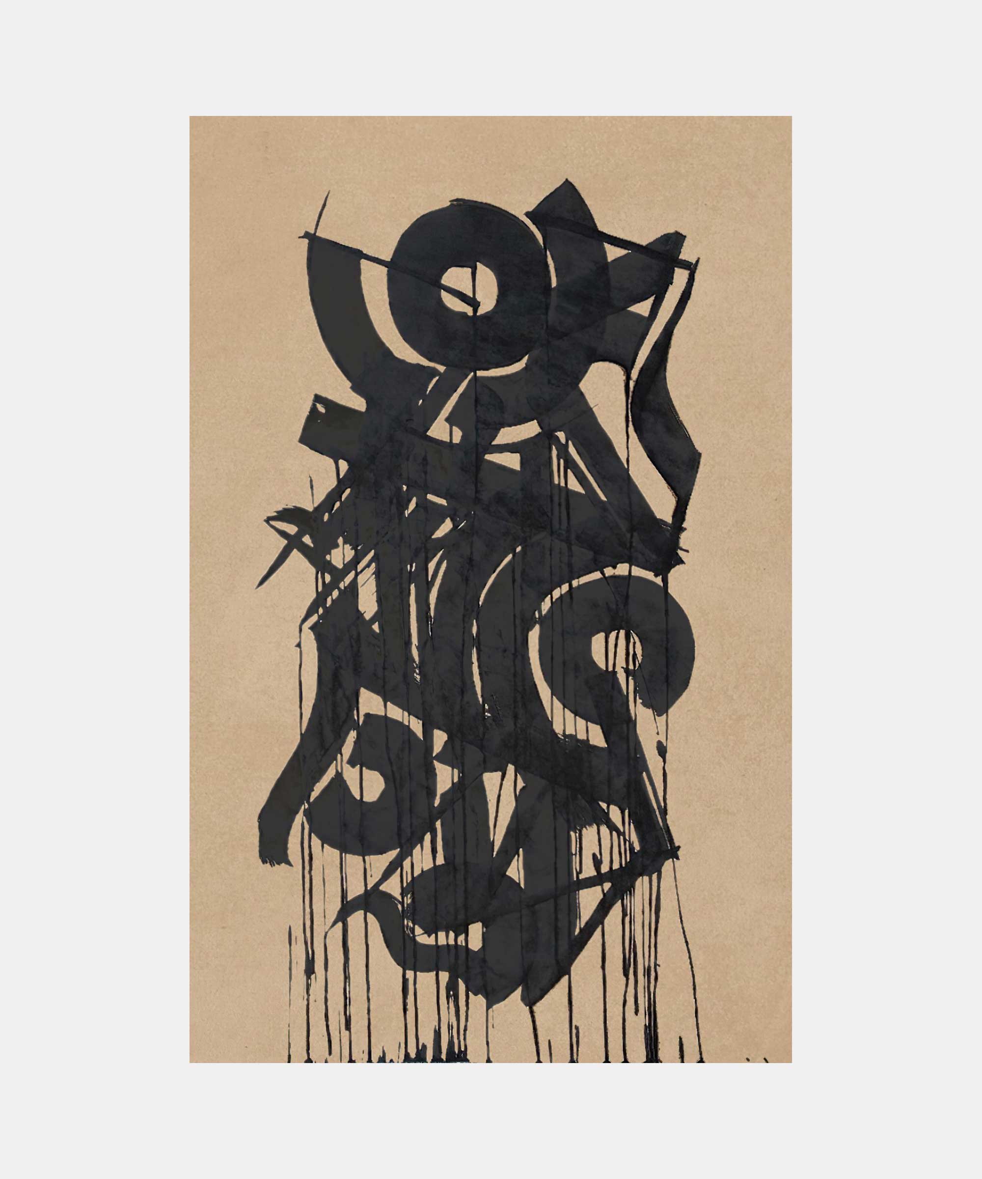 Untitled, 2014. Ink on kraft paper, 70&#160;x&#160;110&#160;cm.