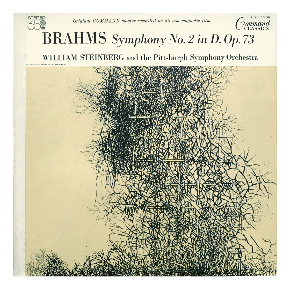 Command CC 11002 SD Johannes Brahms - Symphony No.2 in D major, Op.73 Pittsburgh Symphony Orchestra - William Steinberg Design: Gabor Peterdi (artwork)