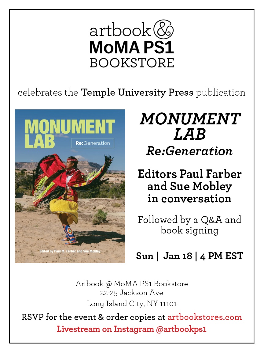 Monument Lab: Re:Generation | Book Celebration | Sunday January 18th 4 PM