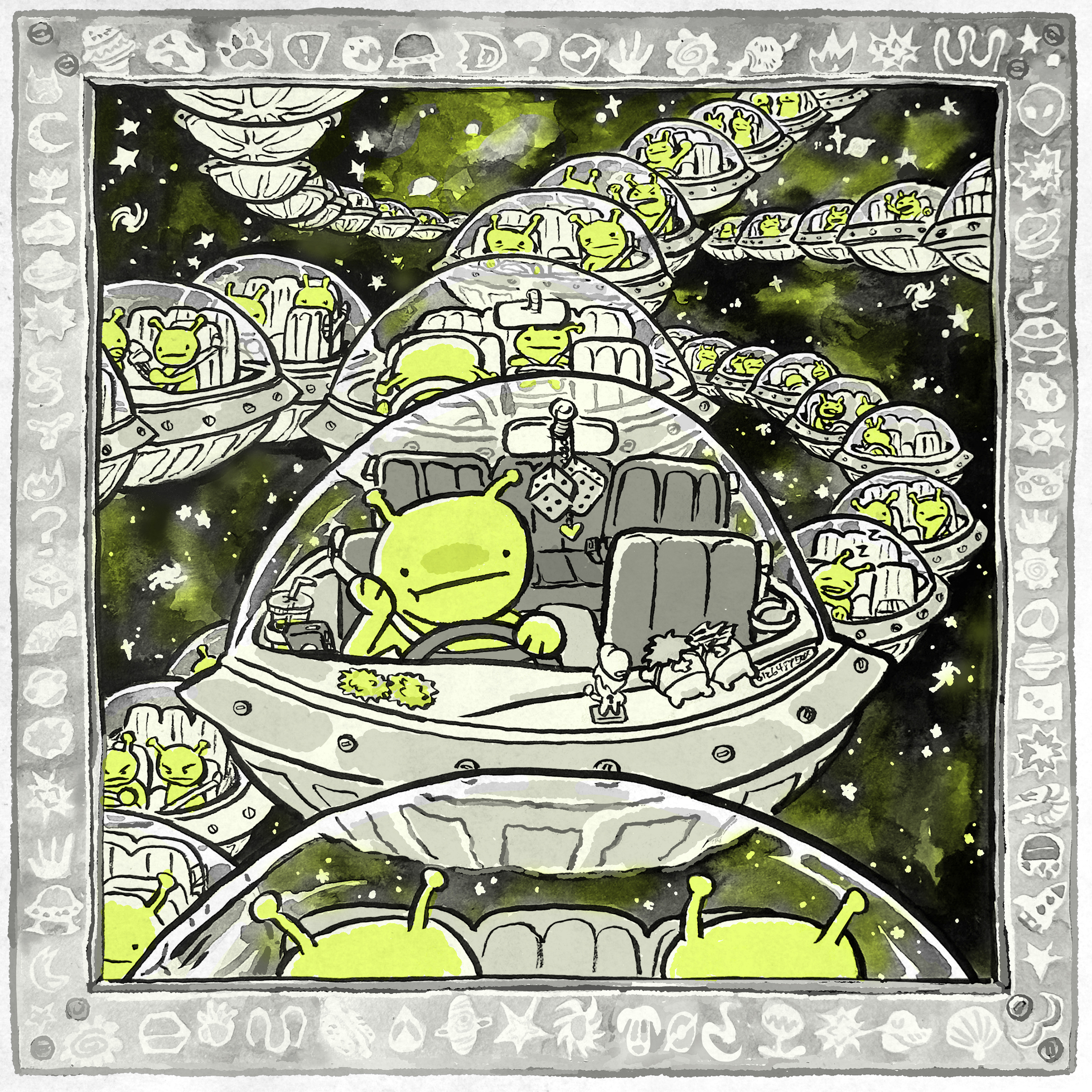 [alien commute] ink + digital