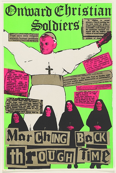 Redback Graphix / Michael Callaghan and others, Onward Christian Soldiers, 1979, colour screenprint on paper, 745 495mm