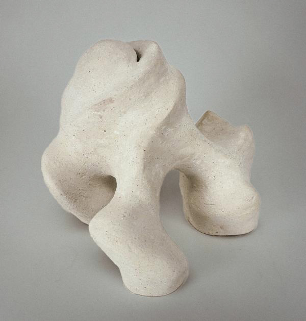 Fossil I, bisqued stoneware, 7 x 7.5 x 7.5 in.