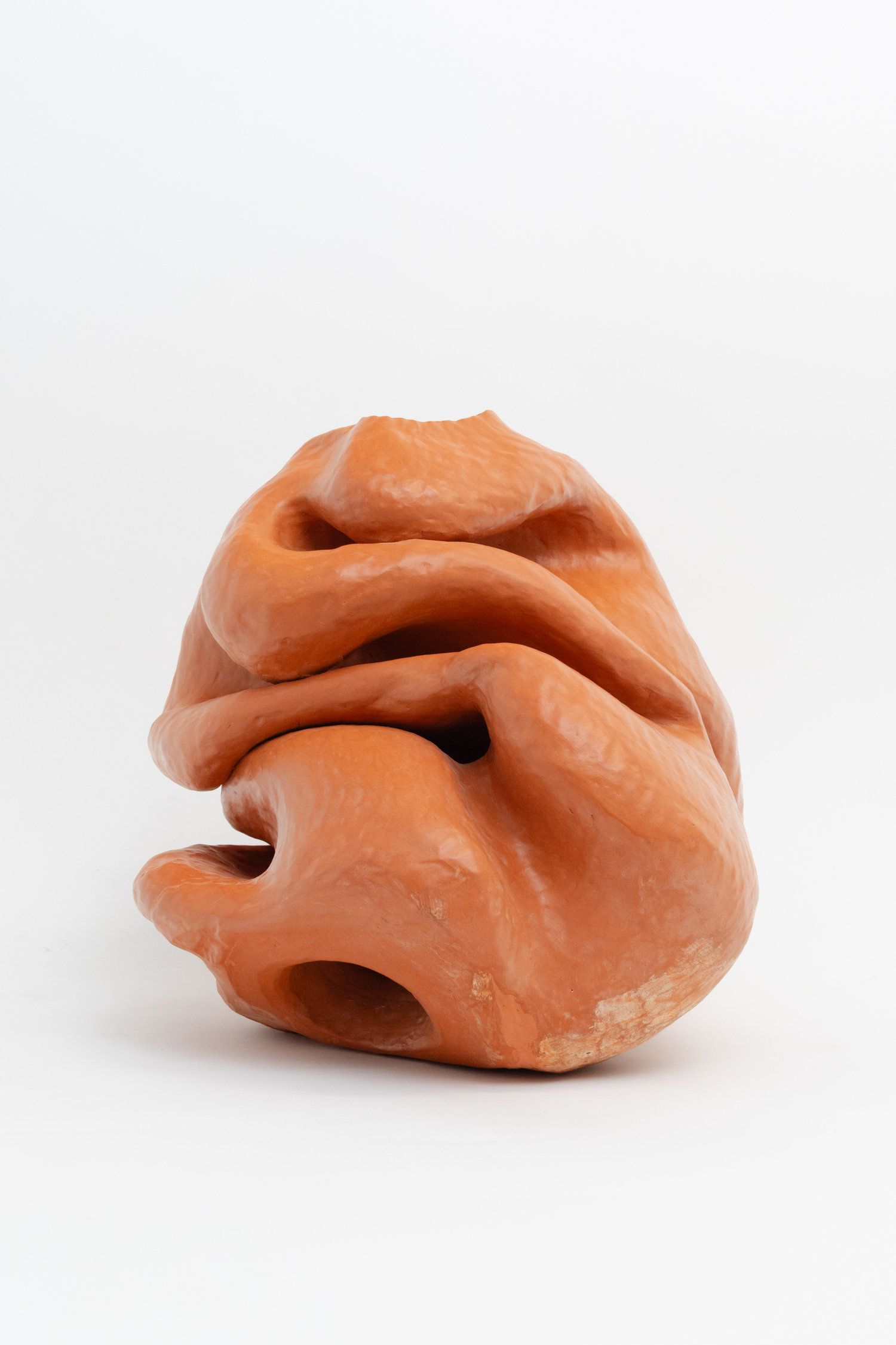 Nicholas Smith, body, 2024, Burnished terracotta, beeswax, 40 cm high x 45 cm, diameter
