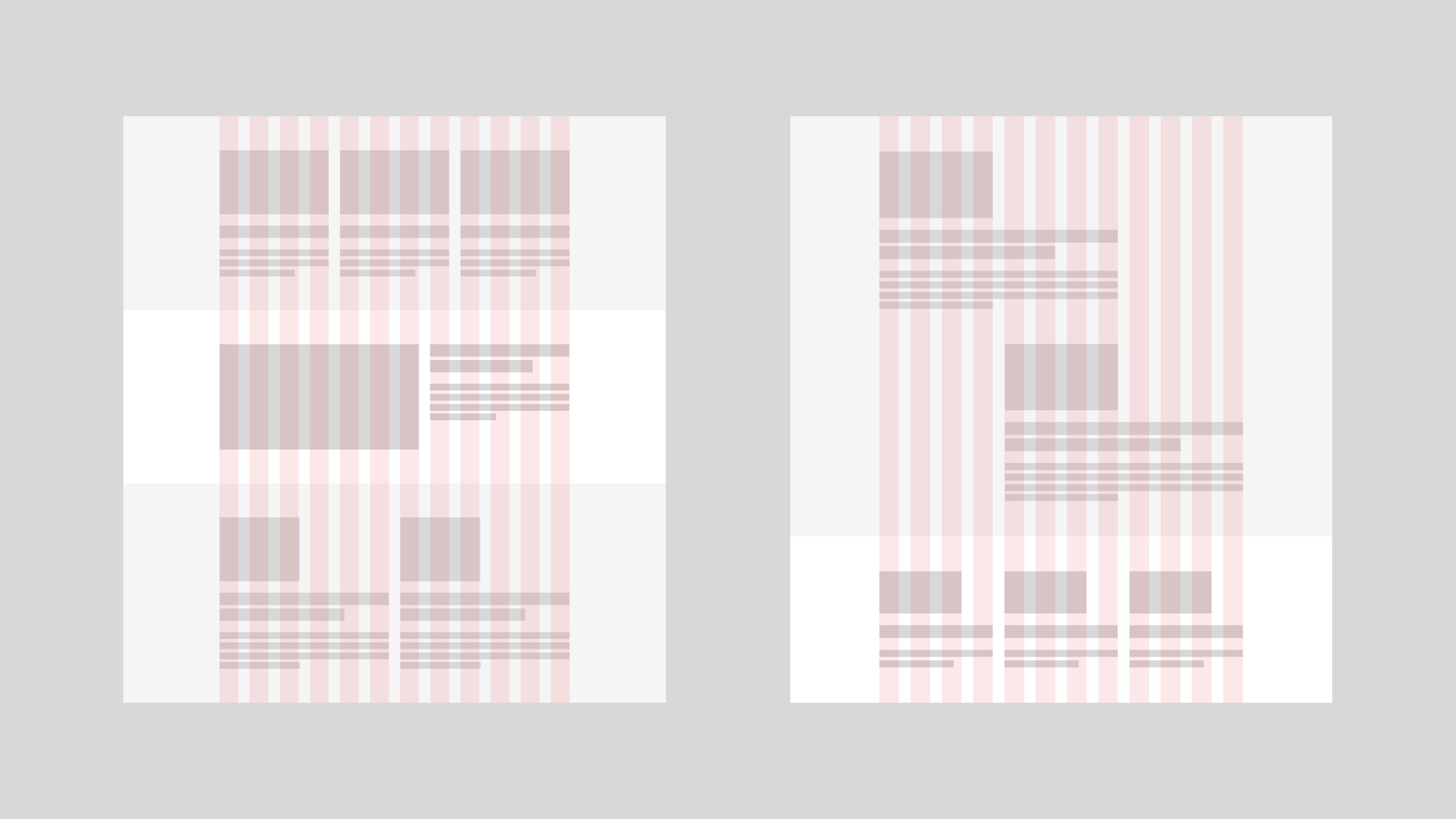 Master templates with a 12-col grid system