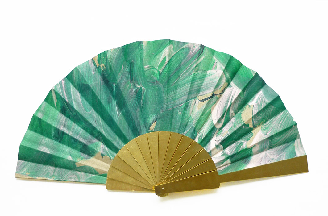 Justine, acrylic on canvas and brass, diameter 30 cm, 2014. Special collaboration with Maison Sylvain Le Guen.