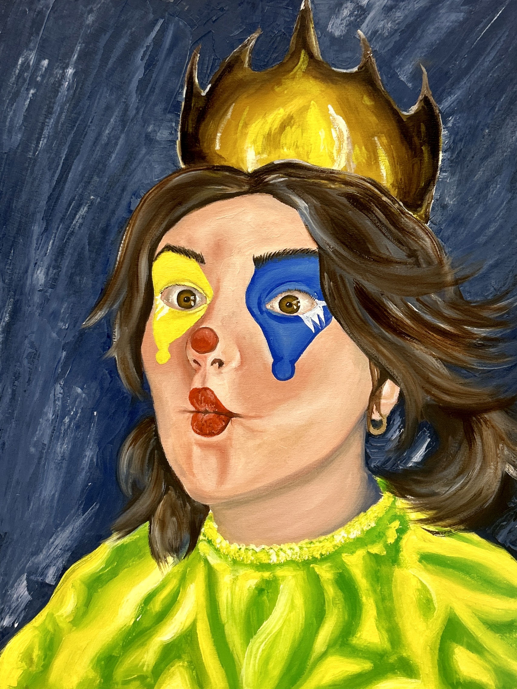 Quirkyoil on canvas panel, 18x24 inches, 2023