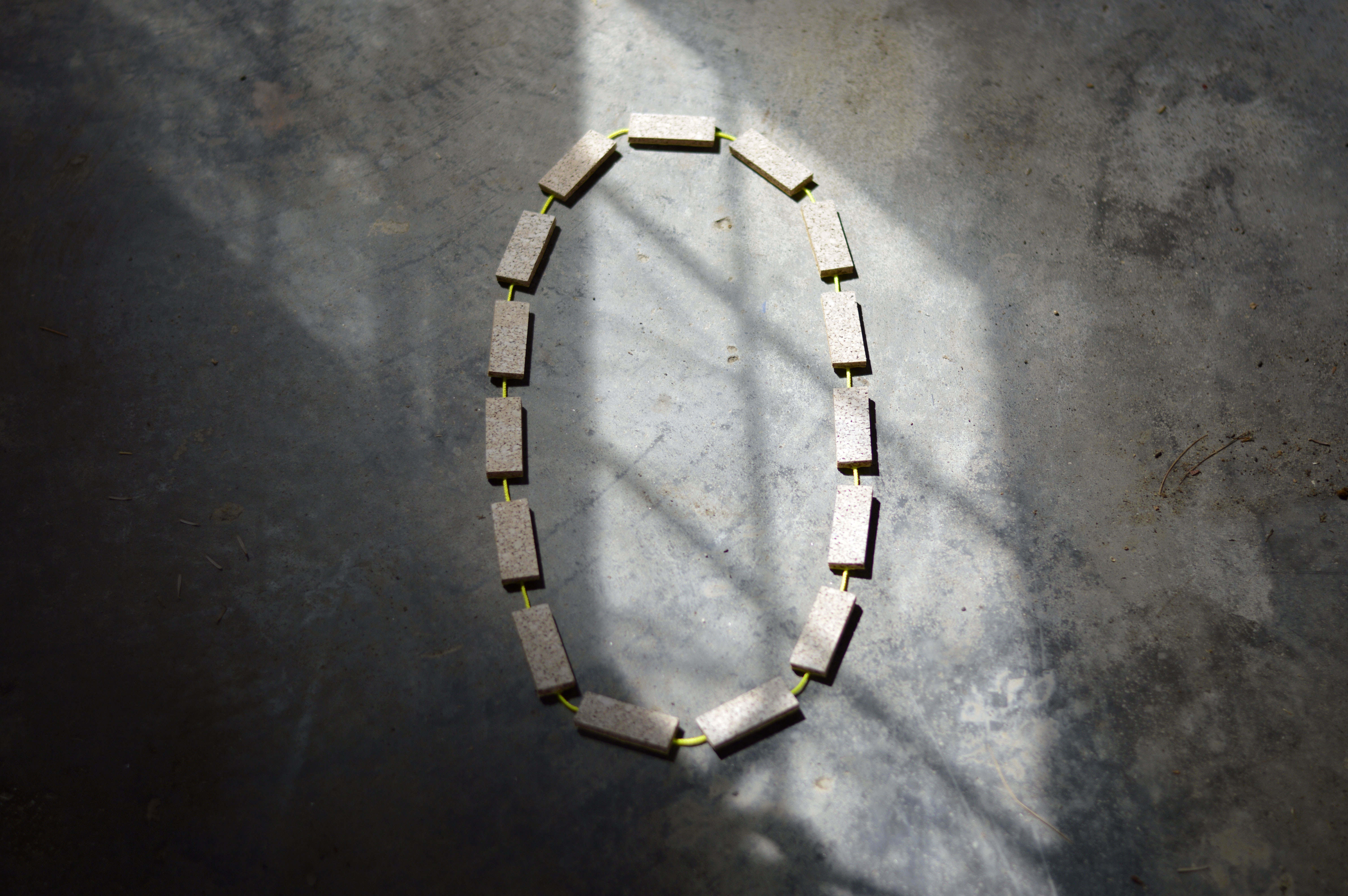 Cork & Python Block Necklace