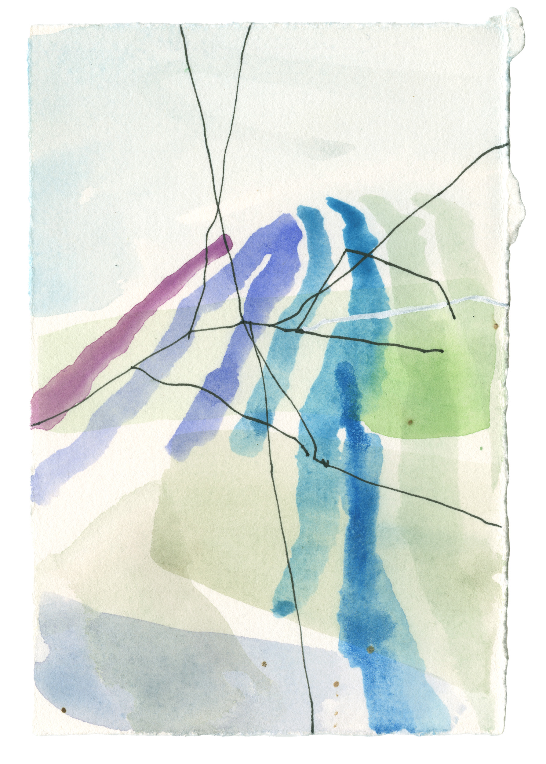 2420, watercolor and ink on paper, 5 3/4 x 3 3/4 inches