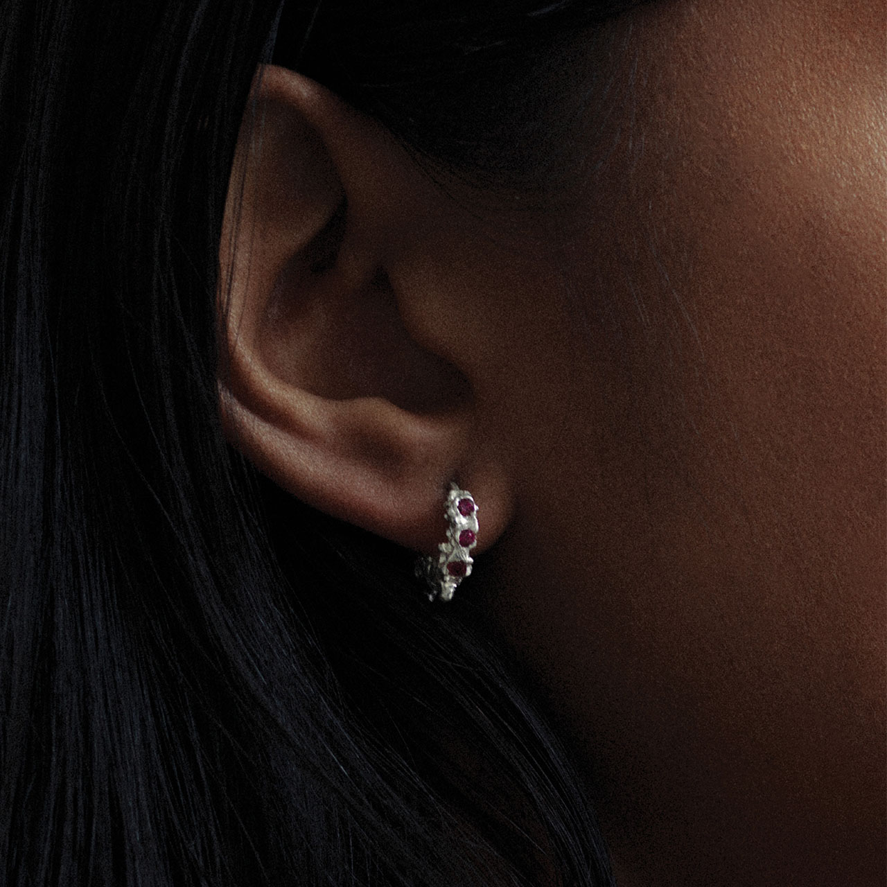 Solid recycled melted around x3 fairtrade rubies from Madagascar, 0.12cts