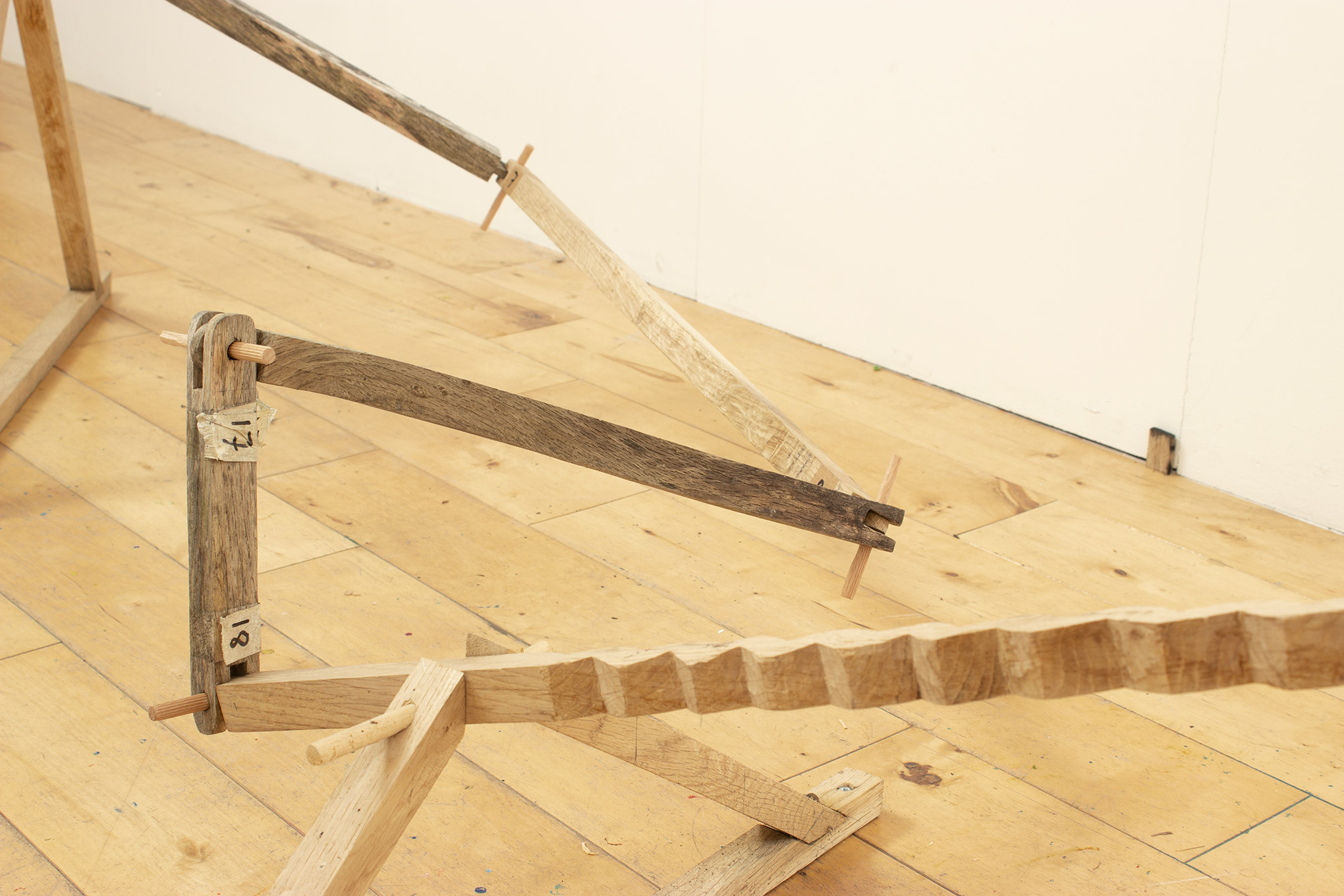 oak, stems are 1" square and jointed