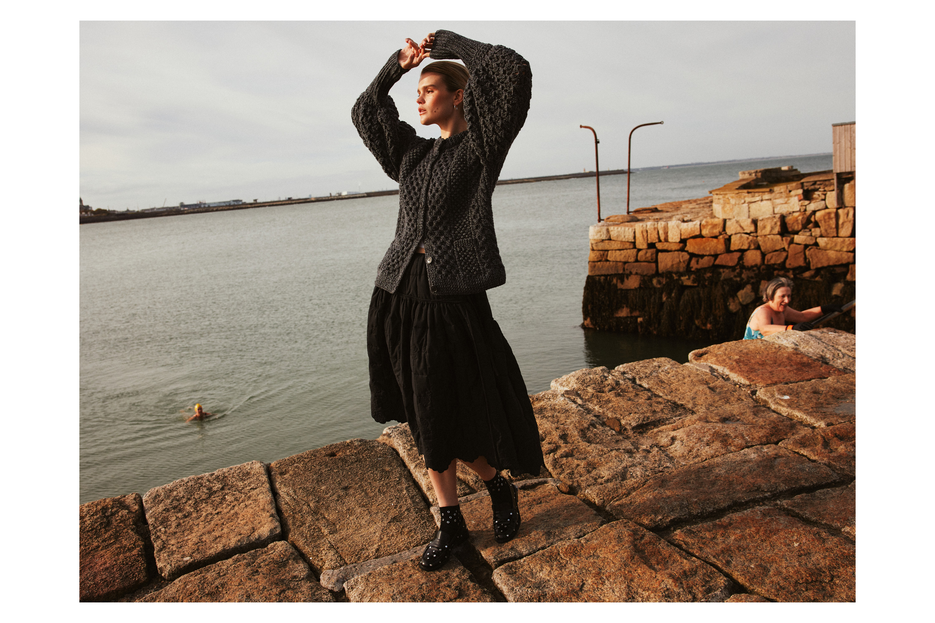 Fashion photo of model Amelia Swaby at Dublin's 40 foot, photographed by Dublin based lifestyle, fashion, and advertising photographer Alex Sheridan for Irish Country Magazine