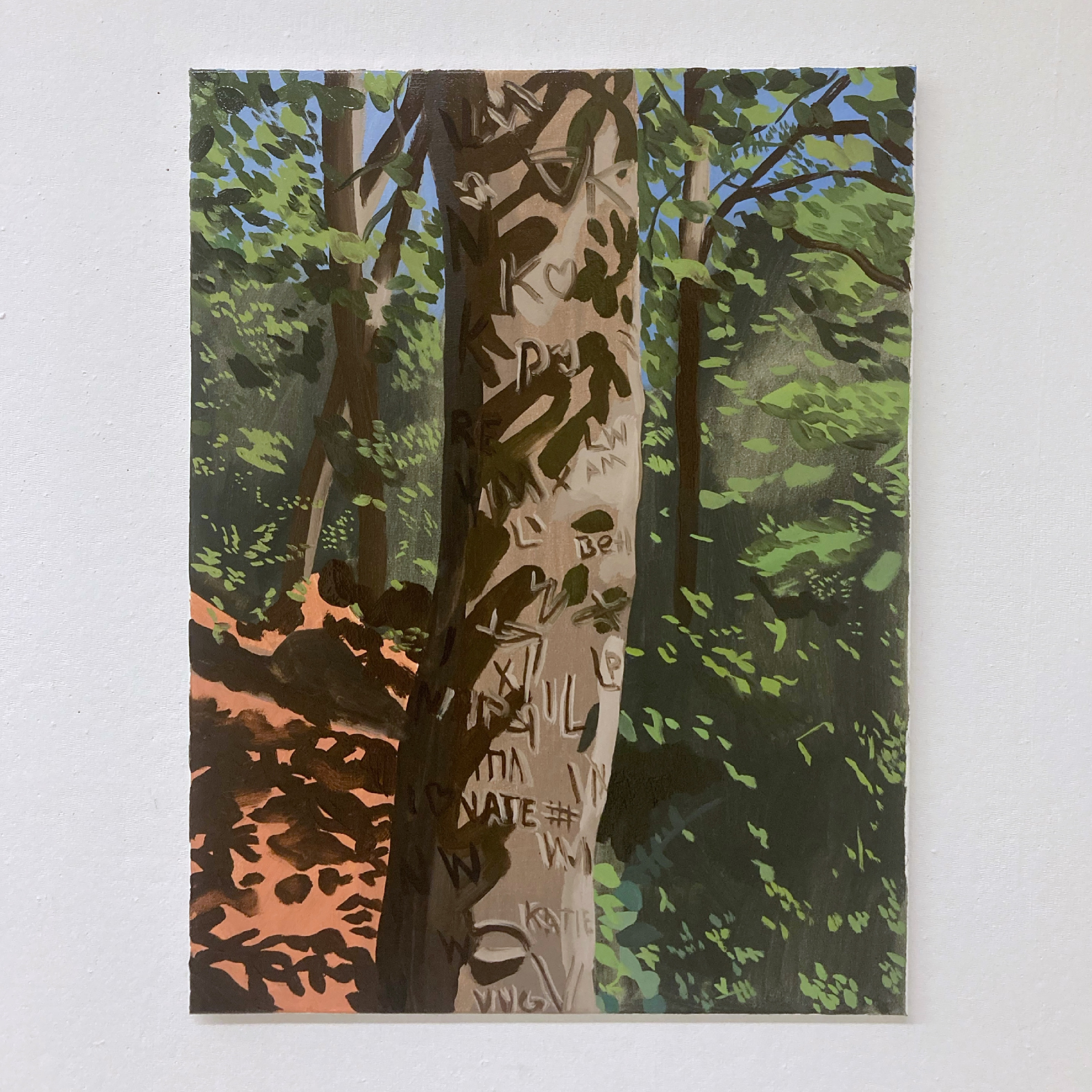 untitled (carved tree) / oil on canvas / 2021