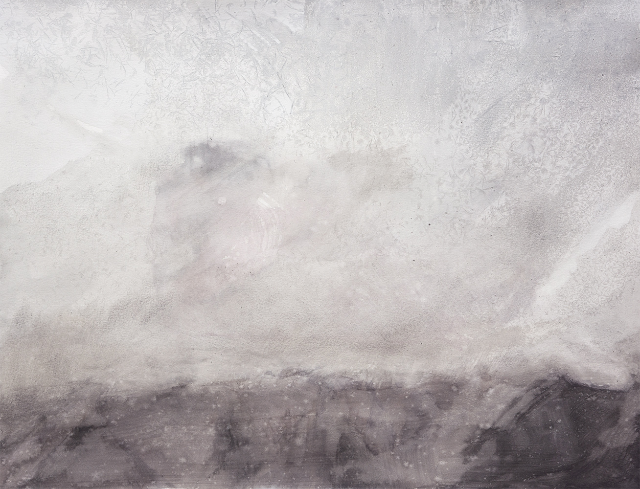 Vercors, hiver, masse, cielwatercolour on paper50 x 65 cm, 2019